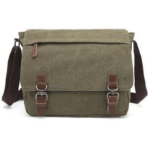 Canvas Messenger Bag Large Crossbody Bag Shoulder Bag Vintage Laptop Travel Bag